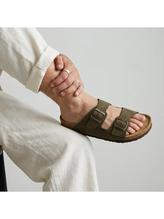Men\'s Olive Lane Cork Footbed Sandals Adjustable Buckle Comfort Slides main image 4